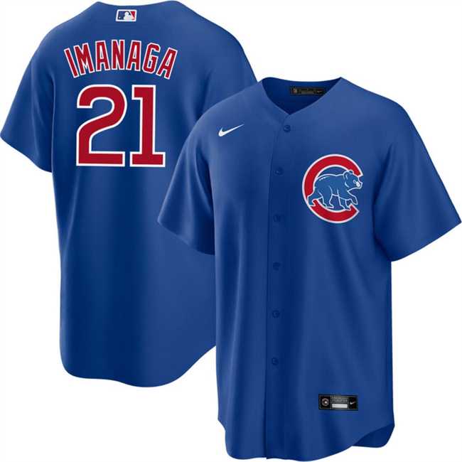 Men%27s Chicago Cubs #21 Shota Imanaga Blue Cool Base Stitched Baseball Jersey Dzhi->atlanta braves->MLB Jersey